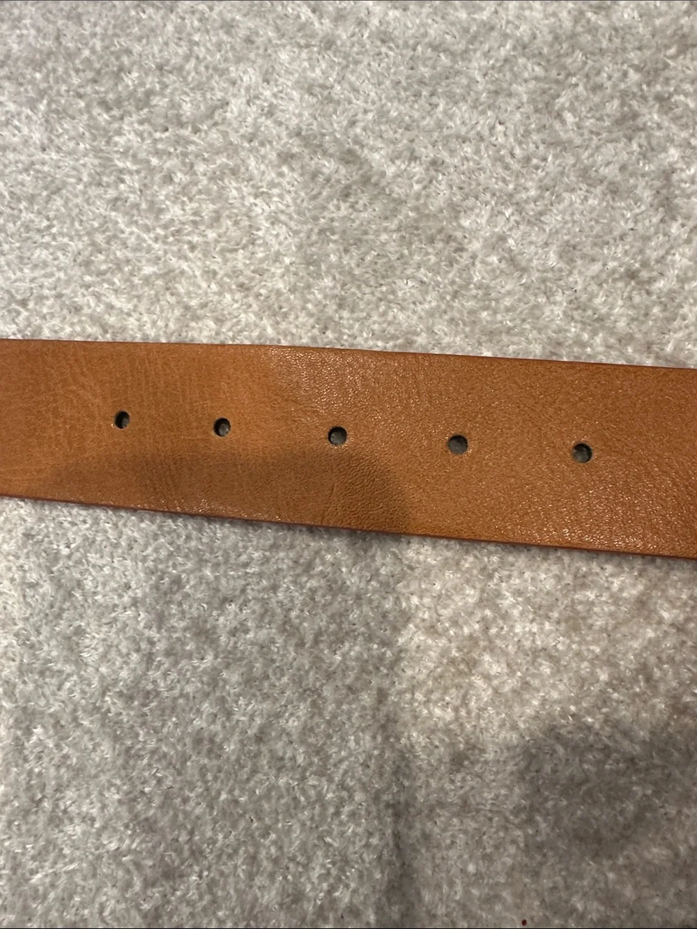 Women's Tan Leather Double-Ring Belt with Silver Buckle NWOT